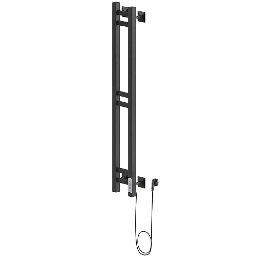 Полотенцесушитель электрическийкабельный Ника Robe-1 120/10 RAL9005 черный матовый правый тэн Полотенцесушитель электрическийкабельный Ника Robe-1 120/10 RAL9005 черный матовый правый тэн