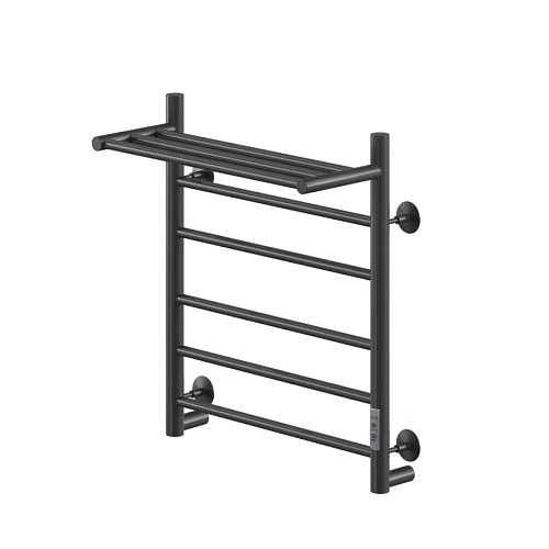 Полотенцесушитель электрическийкабельный Ника WAY-2 60/50 с полкой RAL9005 черный матовый U Полотенцесушитель электрическийкабельный Ника WAY-2 60/50 с полкой RAL9005 черный матовый U