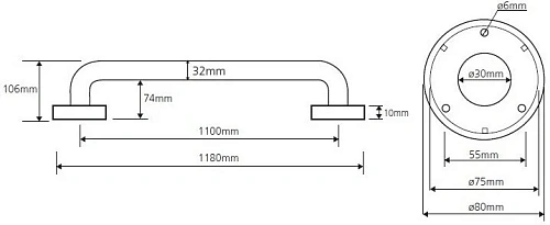 Поручень Bemeta HELP program 301101102 Поручень Bemeta HELP program 301101102