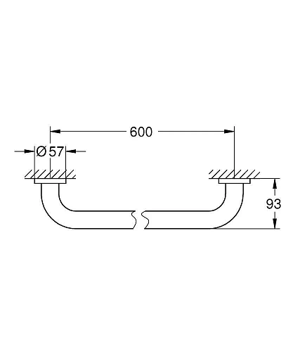 Поручень GROHE Essentials 610 мм, хром (40794001) Поручень GROHE Essentials 610 мм, хром (40794001)