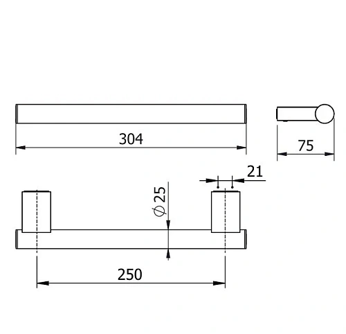 Поручень Kludi VELA C 31981N0 брашированное золото Поручень Kludi VELA C 31981N0 брашированное золото