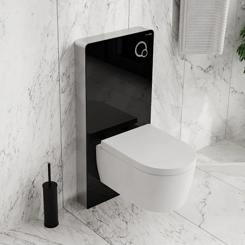 Пристенный модуль системы инсталляции для унитазов WasserKRAFT Naab 86TLT.040.PE.BL черный с клавишей смыва Пристенный модуль системы инсталляции для унитазов WasserKRAFT Naab 86TLT.040.PE.BL черный с клавишей смыва