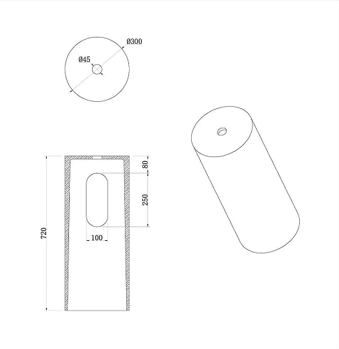Пьедестал Boheme Corian 300x720 Grey 801-Base-Grey Пьедестал Boheme Corian 300x720 Grey 801-Base-Grey