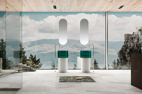 Раковина ABBER Kristall AT2701White-Aquamarin-H отдельностоящая, прозрачная, белый/бирюзовый Раковина ABBER Kristall AT2701White-Aquamarin-H отдельностоящая, прозрачная, белый/бирюзовый