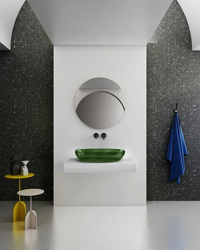 Раковина ABBER Kristall AT2801Emerald прозрачная, накладная, зеленая Раковина ABBER Kristall AT2801Emerald прозрачная, накладная, зеленая