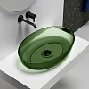 Раковина ABBER Kristall AT2801Emerald прозрачная, накладная, зеленая
