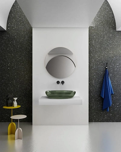 Раковина ABBER Kristall AT2801Vesuvian прозрачная, накладная, оливковая Раковина ABBER Kristall AT2801Vesuvian прозрачная, накладная, оливковая