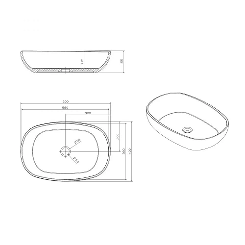 Раковина ABBER Kristall AT2805Aquamarin прозрачная, накладная, бирюзовая Раковина ABBER Kristall AT2805Aquamarin прозрачная, накладная, бирюзовая