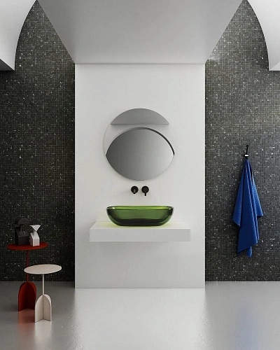 Раковина ABBER Kristall AT2805Emerald прозрачная, накладная, зеленая Раковина ABBER Kristall AT2805Emerald прозрачная, накладная, зеленая