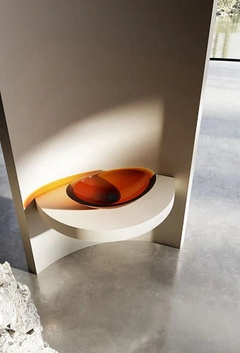 Раковина ABBER Kristall AT2808Opal прозрачная, накладная, коричневая Раковина ABBER Kristall AT2808Opal прозрачная, накладная, коричневая