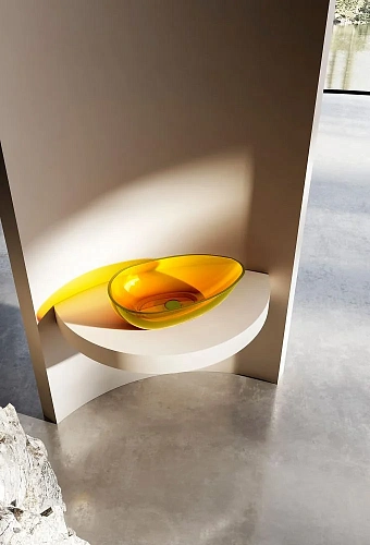 Раковина ABBER Kristall AT2811Amber прозрачная, накладная, желтая Раковина ABBER Kristall AT2811Amber прозрачная, накладная, желтая