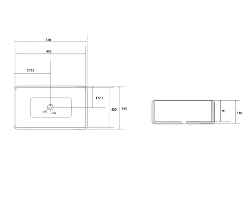 Раковина ABBER Rechteck AC2207Regen накладная, хамелеон Раковина ABBER Rechteck AC2207Regen накладная, хамелеон
