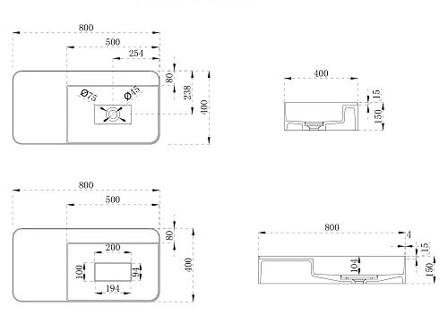 Раковина ABBER Stein AS2627-0.8 подвесная, белая матовая Раковина ABBER Stein AS2627-0.8 подвесная, белая матовая