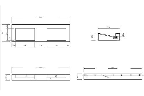 Раковина ABBER Stein AS2643-1.5 подвесная, двойная, белая матовая Раковина ABBER Stein AS2643-1.5 подвесная, двойная, белая матовая