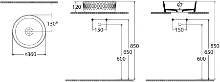 Раковина Allen Brau Fantasy Romb 36 4.11033.AN накладная, антрацит Раковина Allen Brau Fantasy Romb 36 4.11033.AN накладная, антрацит