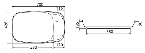 Раковина Allen Brau Liberty 4.32012.20 накладная, белый Раковина Allen Brau Liberty 4.32012.20 накладная, белый