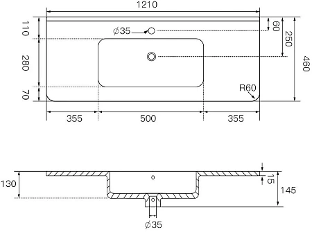 Раковина Allen Brau Paris 120 4.61003.20 Раковина Allen Brau Paris 120 4.61003.20