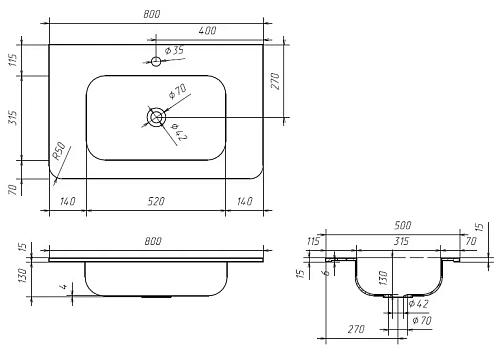 Раковина AM.PM Awe M15WPC0801WG 80 см Раковина AM.PM Awe M15WPC0801WG 80 см