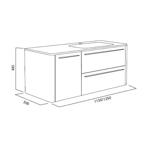 Раковина AM.PM Awe M15WPL1151WG 115 см левая Раковина AM.PM Awe M15WPL1151WG 115 см левая