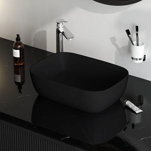 Раковина AM.PM Func M8FWCC10450BM накладная, 45 см, черный матовый Раковина AM.PM Func M8FWCC10450BM накладная, 45 см, черный матовый