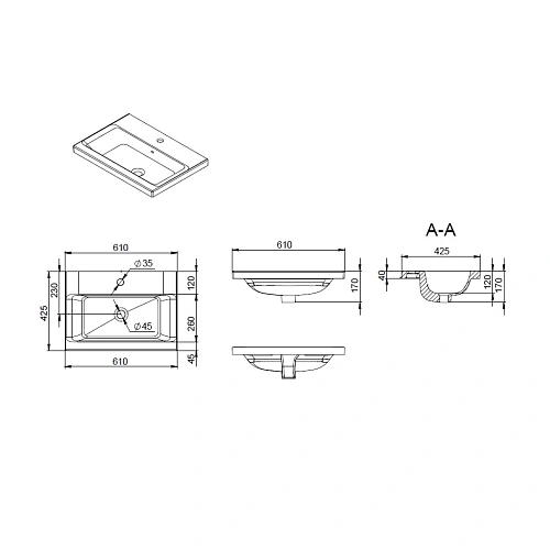 Раковина AM.PM Gem M90WCC0602WG мебельная, керамическая, 60 см, встраиваемая, белый Раковина AM.PM Gem M90WCC0602WG мебельная, керамическая, 60 см, встраиваемая, белый