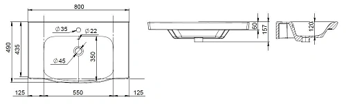 Раковина AM.PM Like M80WCC0802WG мебельная, керамическая, 80 см, встраиваемая, белый Раковина AM.PM Like M80WCC0802WG мебельная, керамическая, 80 см, встраиваемая, белый
