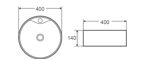 Раковина AQUAme AQM5009 настольная с отверстием под смеситель. 400x400x140 Раковина AQUAme AQM5009 настольная с отверстием под смеситель. 400x400x140
