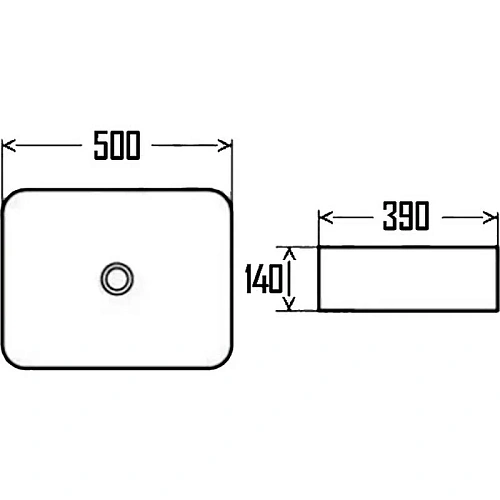 Раковина AQUAme AQM5010 накладная прямоугольная 500x390x140 Раковина AQUAme AQM5010 накладная прямоугольная 500x390x140