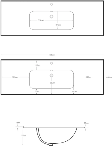 Раковина Aquanet Flat 120 черная матовая 00329258 Раковина Aquanet Flat 120 черная матовая 00329258