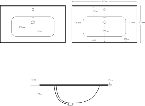 Раковина Aquanet Flat 70 белая 00284027 Раковина Aquanet Flat 70 белая 00284027
