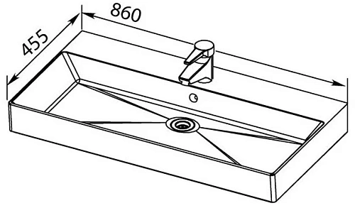 Раковина AQUANET SANOVIT SLIM SYNERGY 85 (00198208) встраиваемая Раковина AQUANET SANOVIT SLIM SYNERGY 85 (00198208) встраиваемая