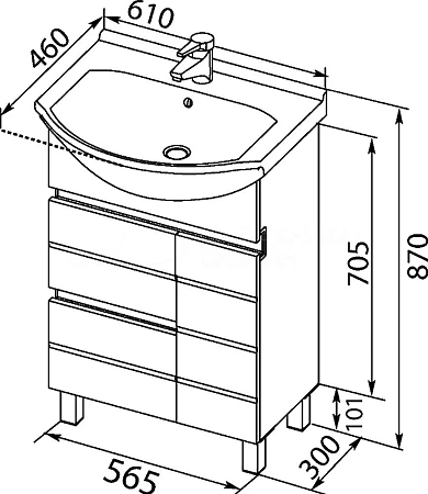 Раковина Aquanet Shenxin 60 0060 00170121 Раковина Aquanet Shenxin 60 0060 00170121