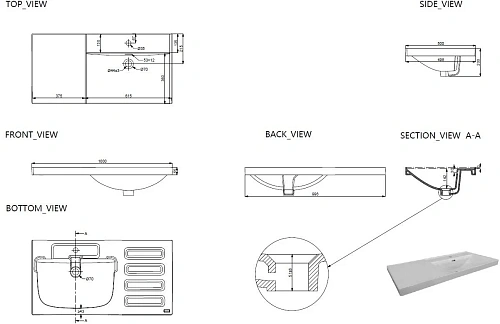 Раковина Aquanet Side 100 00347437 правая Раковина Aquanet Side 100 00347437 правая