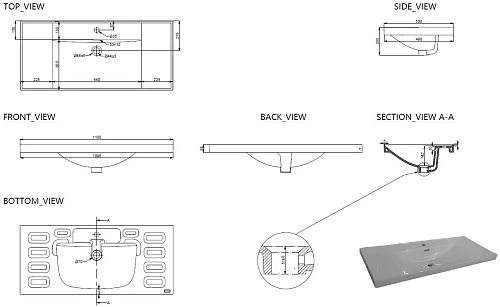 Раковина Aquanet Side 110 00347434 Раковина Aquanet Side 110 00347434