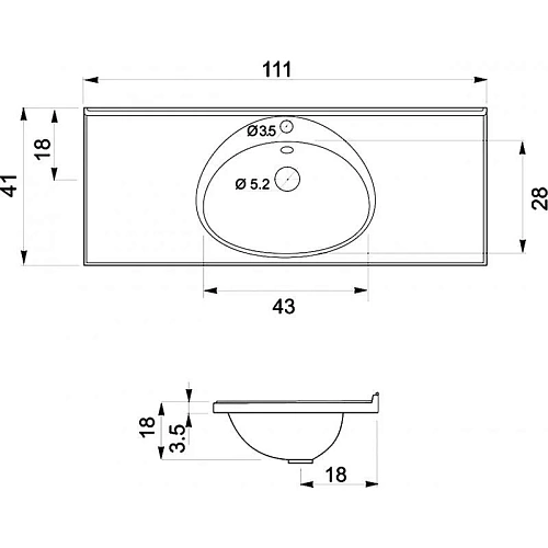 Раковина Aquanet Данте 110 155599 Раковина Aquanet Данте 110 155599