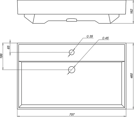 Раковина Aquanet Латина 75 00242338 Раковина Aquanet Латина 75 00242338
