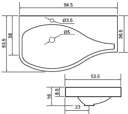 Раковина Aquanet Сопрано 95 L НФ-00007873 Раковина Aquanet Сопрано 95 L НФ-00007873