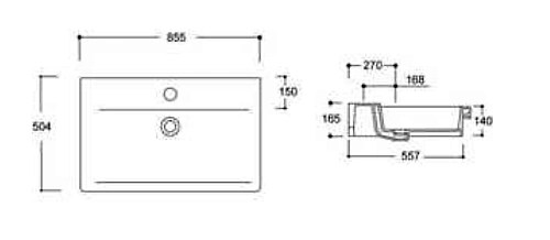 Раковина Aquaton Gural 85 1AX031WBXX000 Раковина Aquaton Gural 85 1AX031WBXX000