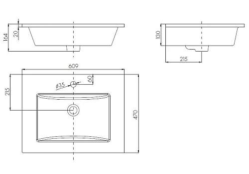 Раковина Aquaton Квадро 60 1AX170WBXX000 Раковина Aquaton Квадро 60 1AX170WBXX000