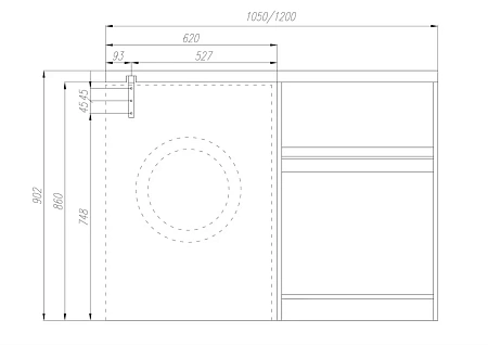 Раковина Aquaton Лондри 1050 1A72223KLH010 правая Раковина Aquaton Лондри 1050 1A72223KLH010 правая