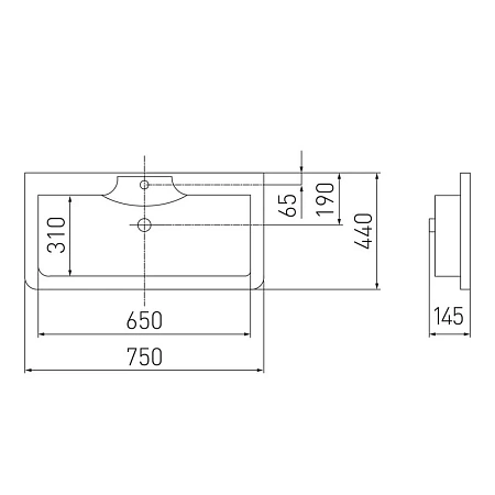 Раковина Aquaton Сиена М 75 1A70613KSN010 Раковина Aquaton Сиена М 75 1A70613KSN010