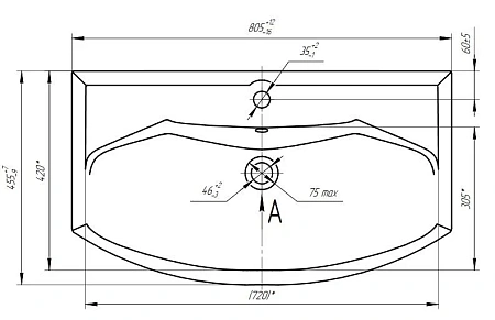 Раковина Aquaton Смайл 80 1WH207783 Раковина Aquaton Смайл 80 1WH207783