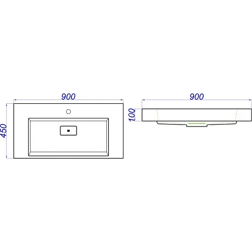 Раковина Aqwella Toledo 90 Tol.09.04.D 900х450х10 мм Раковина Aqwella Toledo 90 Tol.09.04.D 900х450х10 мм