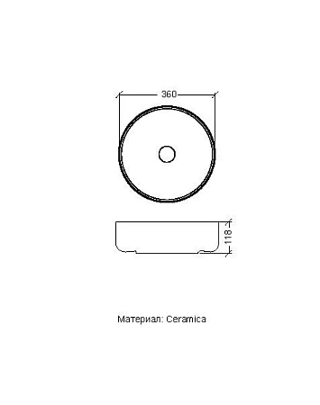 Раковина Armadi Art FLAT круглая матовая белая d36 884 с щелевым сливом Раковина Armadi Art FLAT круглая матовая белая d36 884 с щелевым сливом