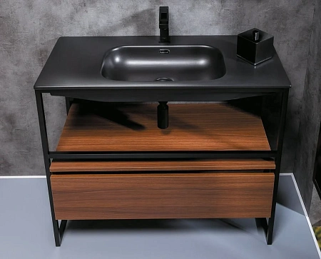 Раковина Armadi Art Vallessi 100 антрацит глянец керамика 838-100-B Раковина Armadi Art Vallessi 100 антрацит глянец керамика 838-100-B