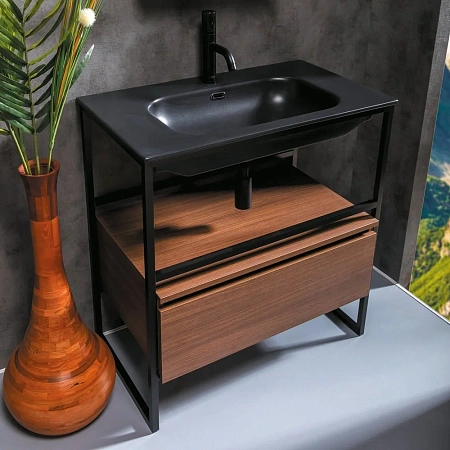 Раковина Armadi Art Vallessi 80 антрацит глянец керамика 838-080-B Раковина Armadi Art Vallessi 80 антрацит глянец керамика 838-080-B