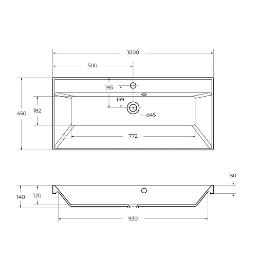 Раковина BelBagno BB1000/450-LV-MR-AST 1000x450 Раковина BelBagno BB1000/450-LV-MR-AST 1000x450