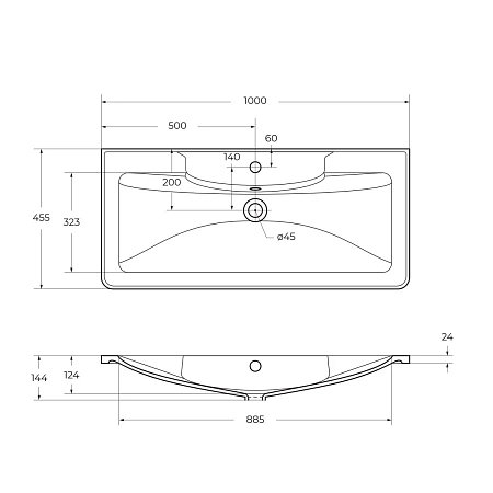 Раковина BelBagno BB1000/455-LV-ART-ALR-NERO черная матовая 1000x455 Раковина BelBagno BB1000/455-LV-ART-ALR-NERO черная матовая 1000x455
