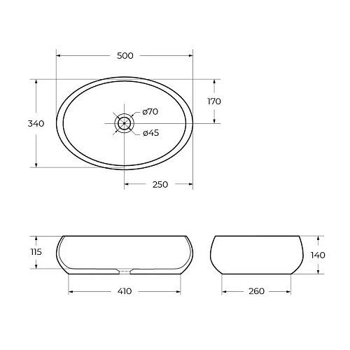 Раковина BelBagno BB1085 500x340 белый Раковина BelBagno BB1085 500x340 белый