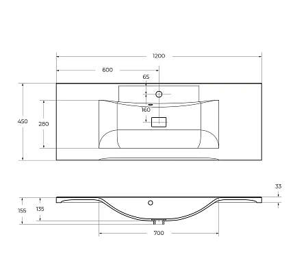 Раковина BelBagno BB1200/450-LV-MR-PR 1200x450 Раковина BelBagno BB1200/450-LV-MR-PR 1200x450